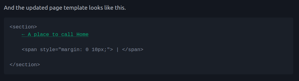 Code example turned into real link