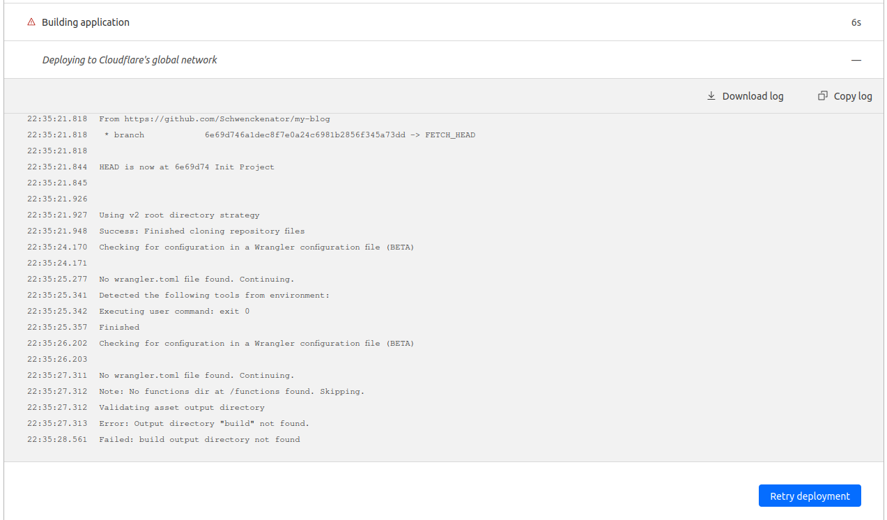 My first build error
